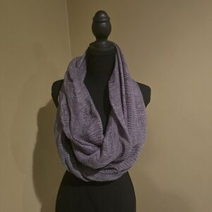 Metallic Thread Gray Infinity Scarf - Women's Knit Wrap